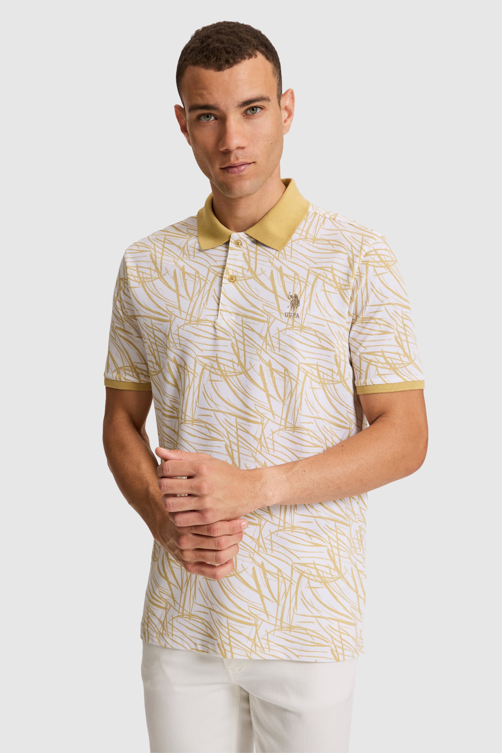 پولوشرت بژ رگولار مردانه یو اس پولو | US POLO ASSN