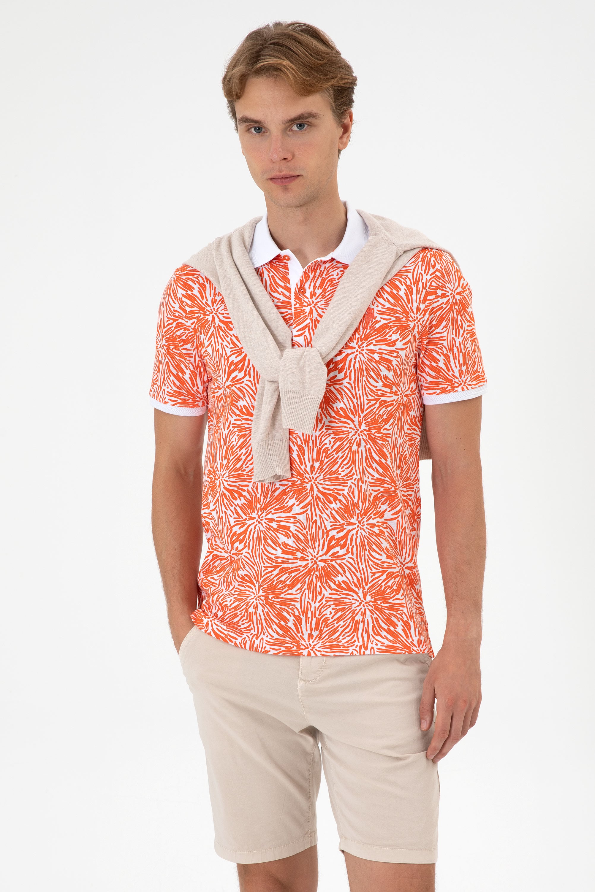 پولوشرت گل اناری رگولار مردانه یو اس پولو | US POLO ASSN