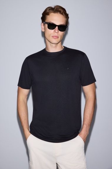 تی شرت یقه گرد  سیاه  رگولار  مردانه یو اس پولو | US POLO ASSN