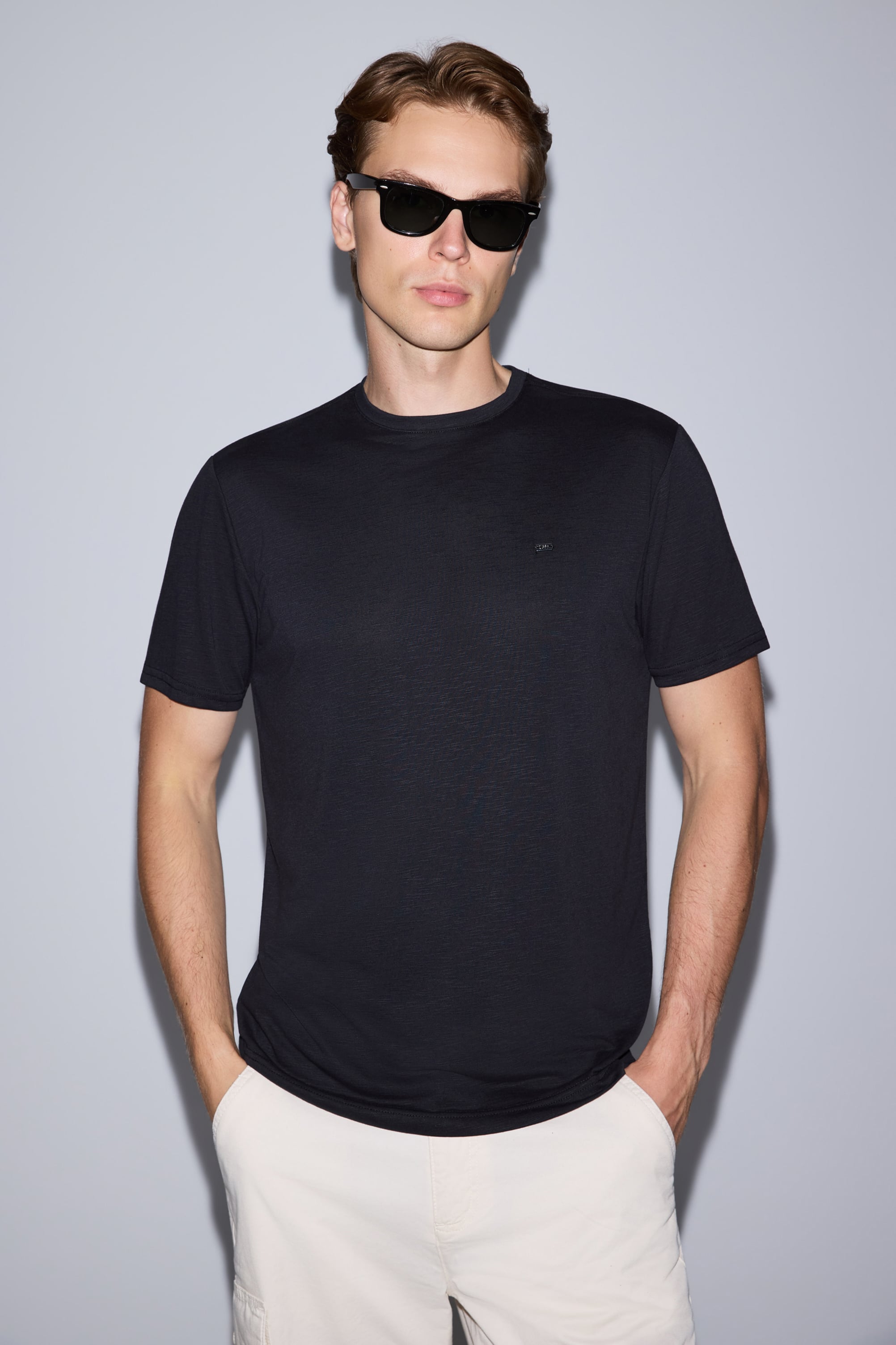 تی شرت یقه گرد سیاه رگولار مردانه یو اس پولو | US POLO ASSN