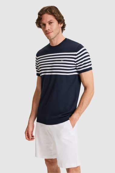 تی شرت یقه گرد  لاجورد  اندامی  مردانه یو اس پولو | US POLO ASSN