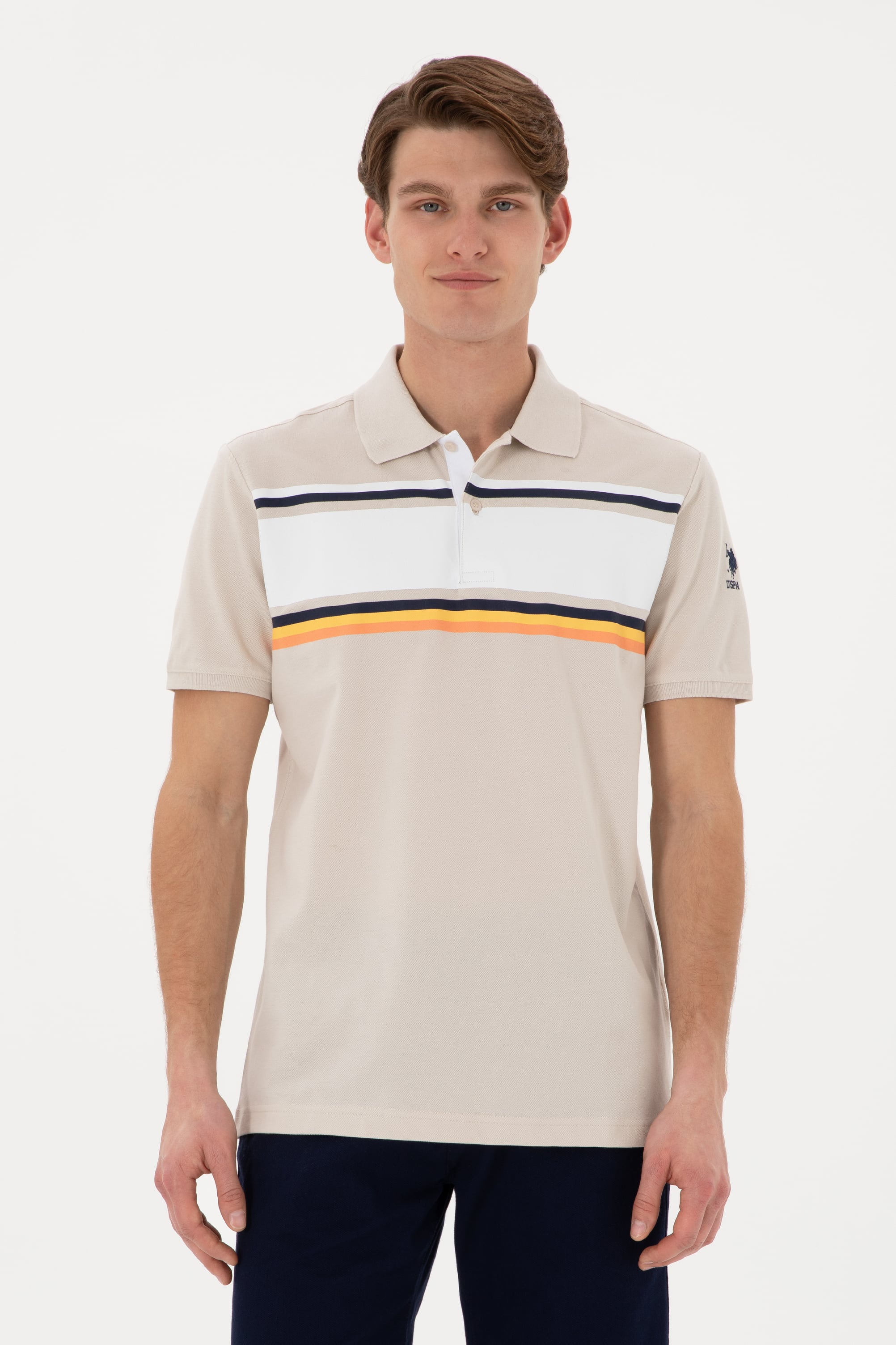 پولوشرت یقه پولو خاکستری رگولار مردانه یو اس پولو | US POLO ASSN