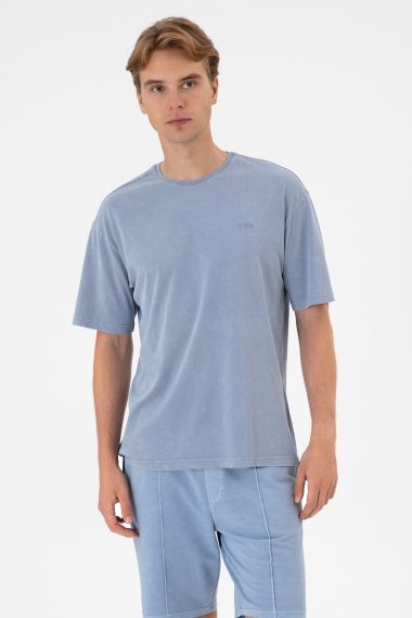 تی شرت یقه گرد یقه گرد آبی  ریلکس  مردانه یو اس پولو | US POLO ASSN
