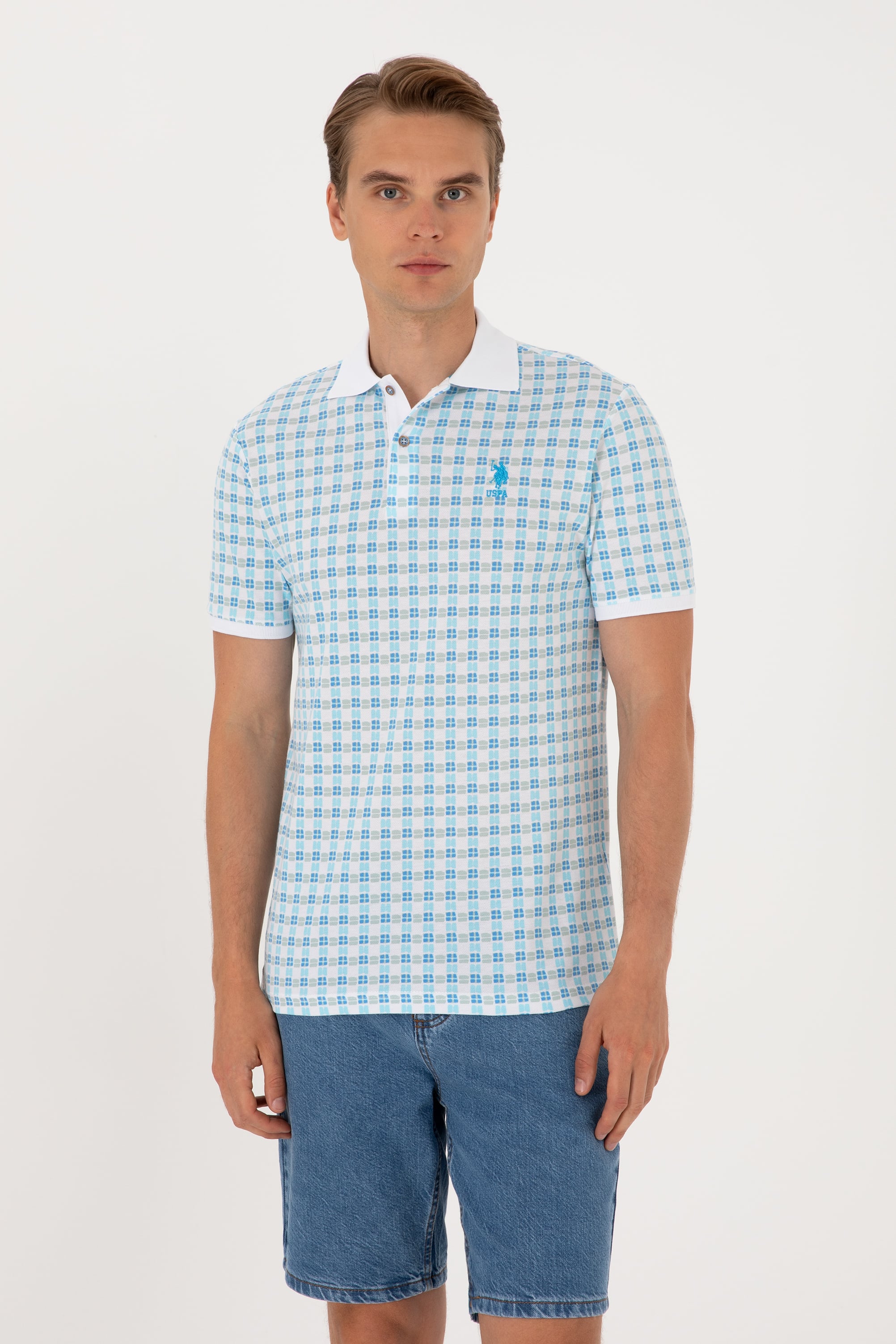 پولوشرت فیروزه ای رگولار مردانه یو اس پولو | US POLO ASSN