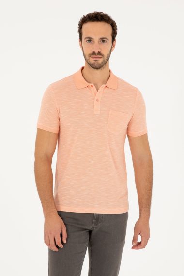 پولوشرت یقه پولو گل بهی  اندامی آستین کوتاه مردانه یو اس پولو | US POLO ASSN