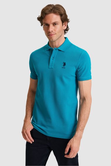 پولوشرت  آبی نفتی  اندامی  مردانه یو اس پولو | US POLO ASSN