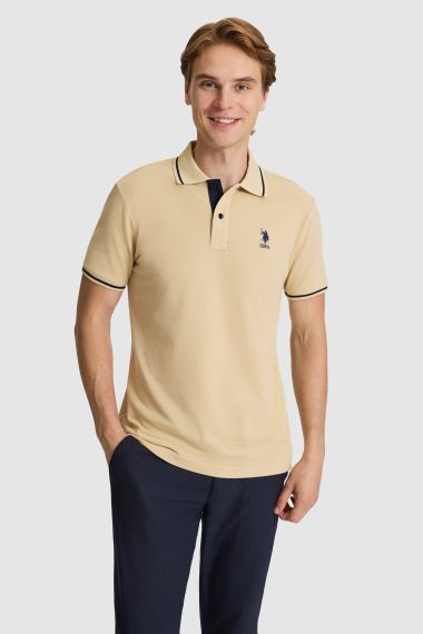 پولوشرت  بژ  اندامی  مردانه یو اس پولو | US POLO ASSN