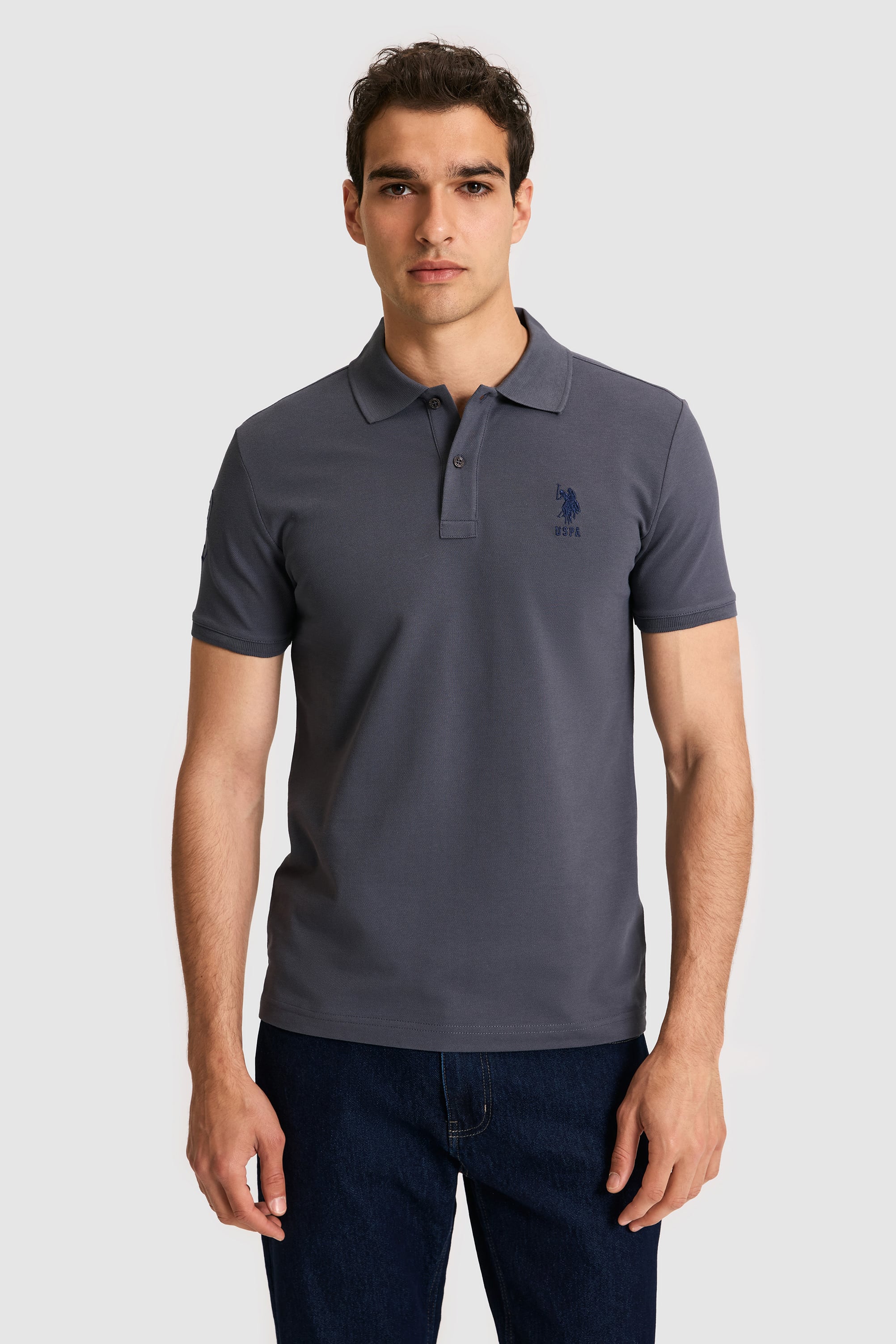 پولوشرت زغالی اندامی مردانه یو اس پولو | US POLO ASSN