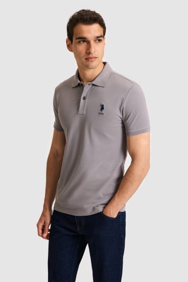 پولوشرت  خاکستری  اندامی  مردانه یو اس پولو | US POLO ASSN