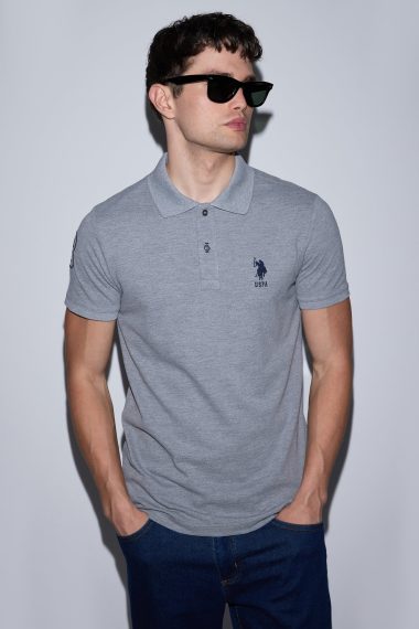 پولوشرت  خاکستری ملانژ  اندامی  مردانه یو اس پولو | US POLO ASSN