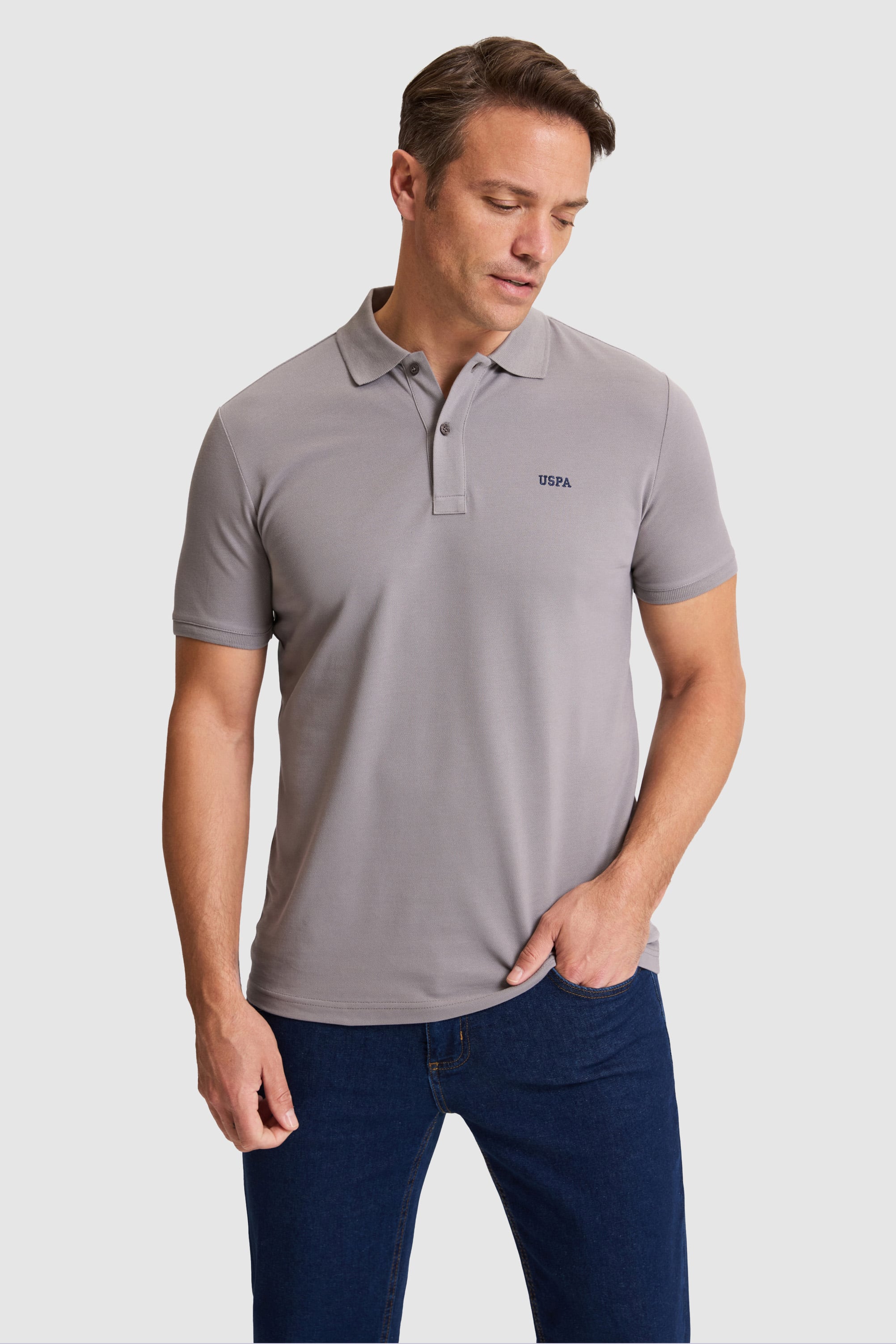 پولوشرت خاکستری رگولار مردانه یو اس پولو | US POLO ASSN