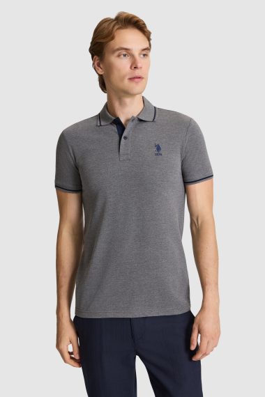 پولوشرت  زغالی ملانژ  اندامی  مردانه یو اس پولو | US POLO ASSN