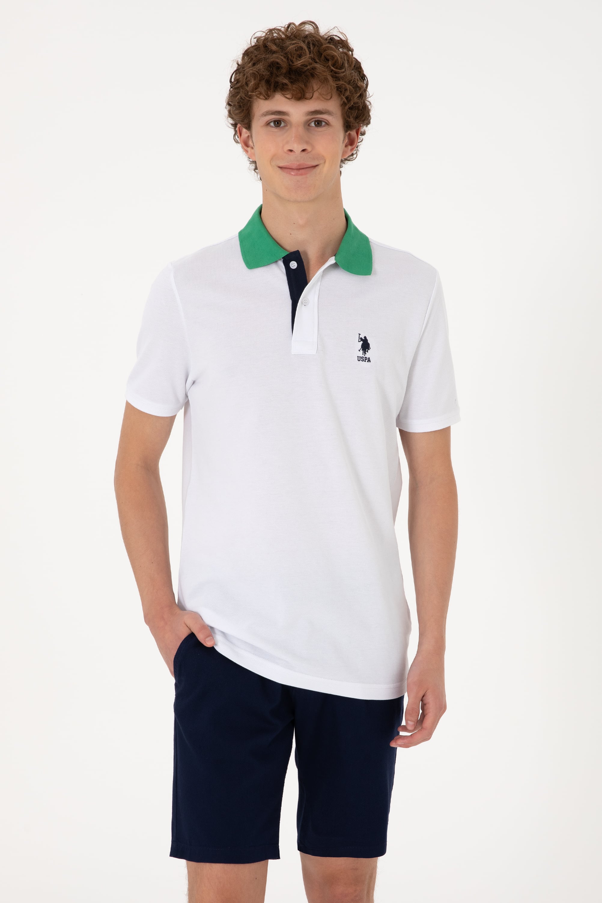 پولوشرت یقه پولو سفید رگولار مردانه یو اس پولو | US POLO ASSN