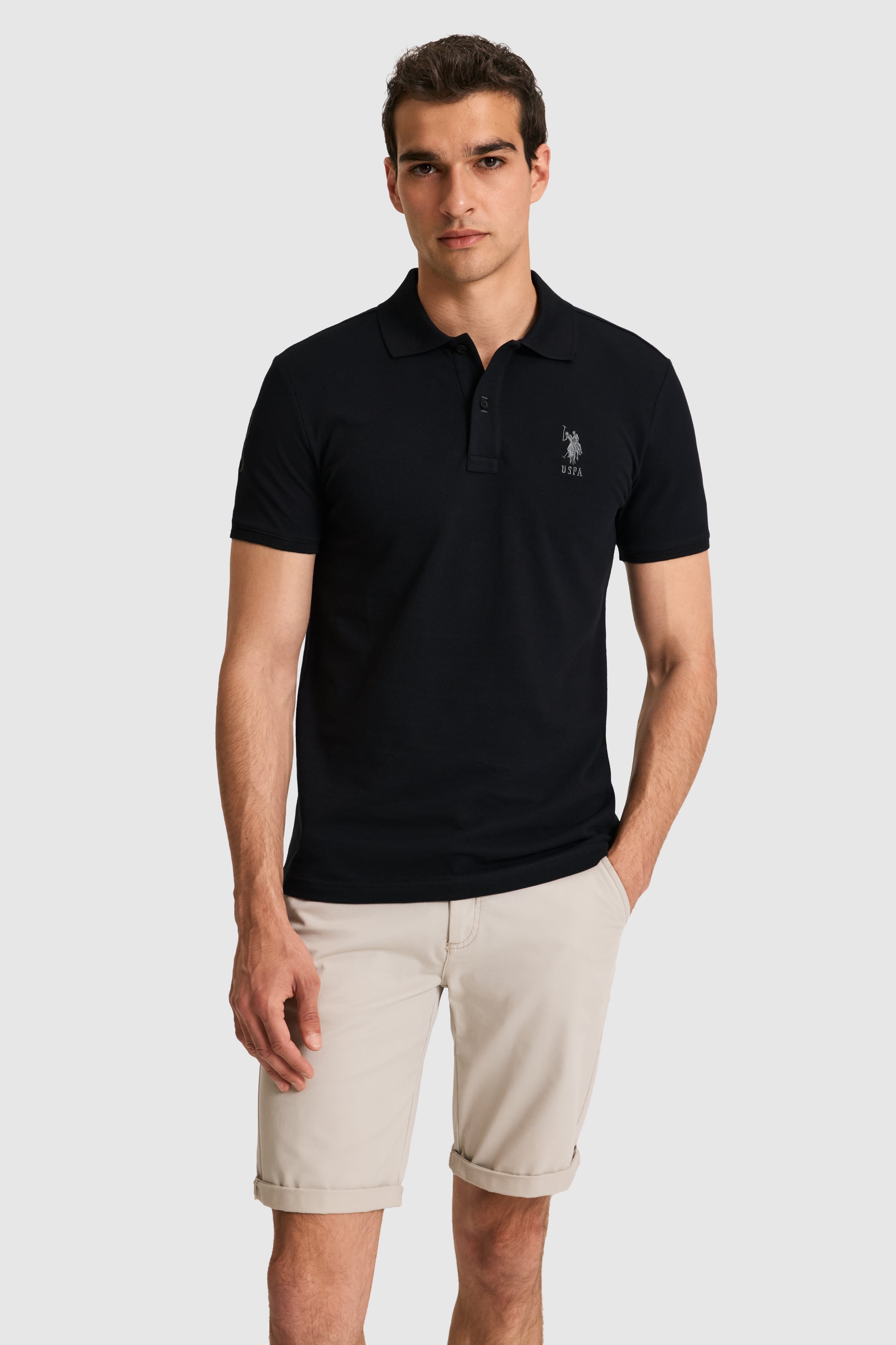 پولوشرت سیاه اندامی مردانه یو اس پولو | US POLO ASSN