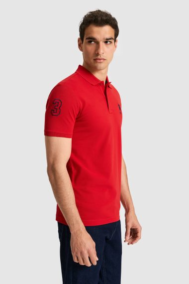 پولوشرت  قرمز  اندامی  مردانه یو اس پولو | US POLO ASSN