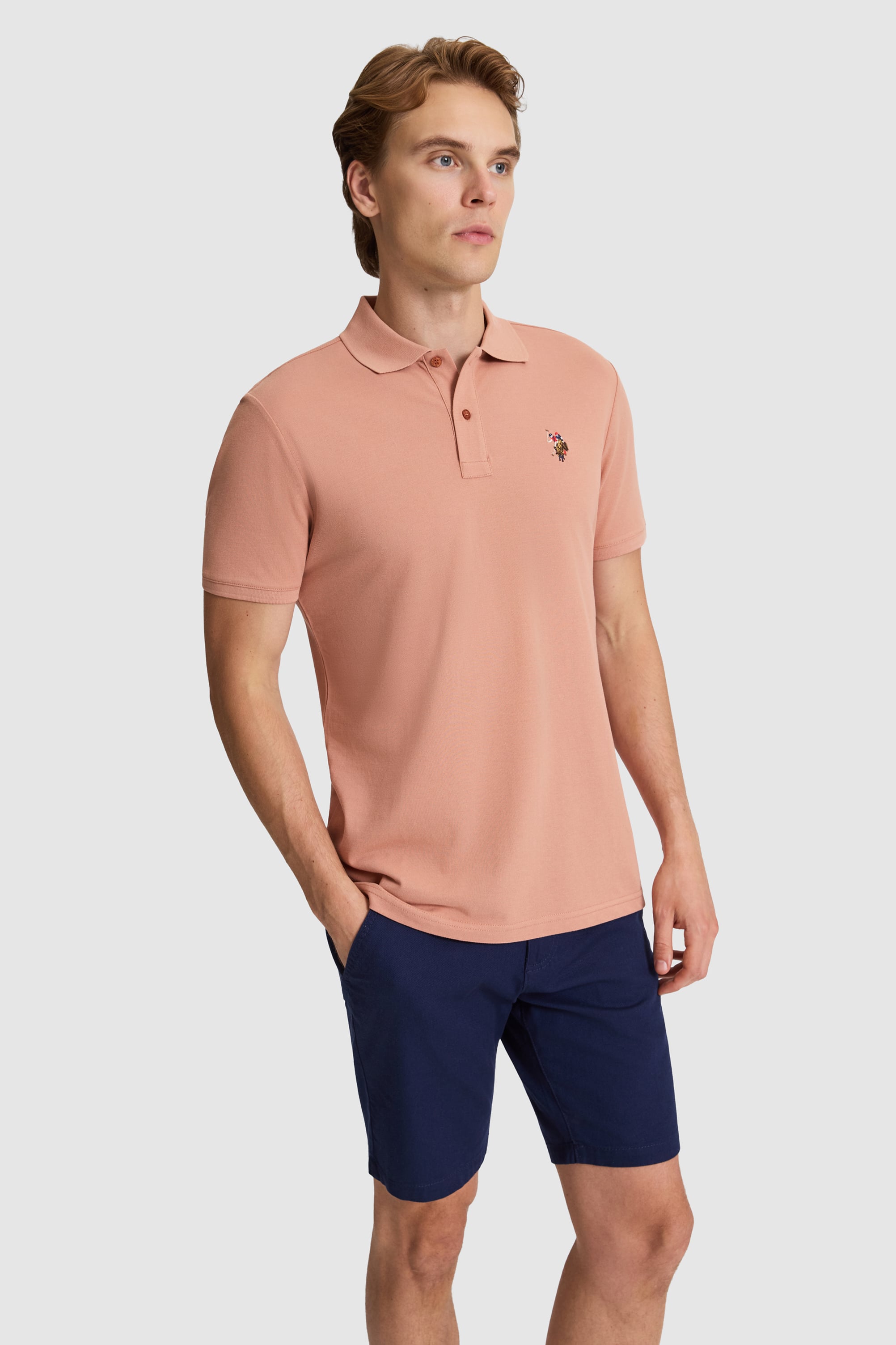 پولوشرت صورتی رگولار مردانه یو اس پولو | US POLO ASSN