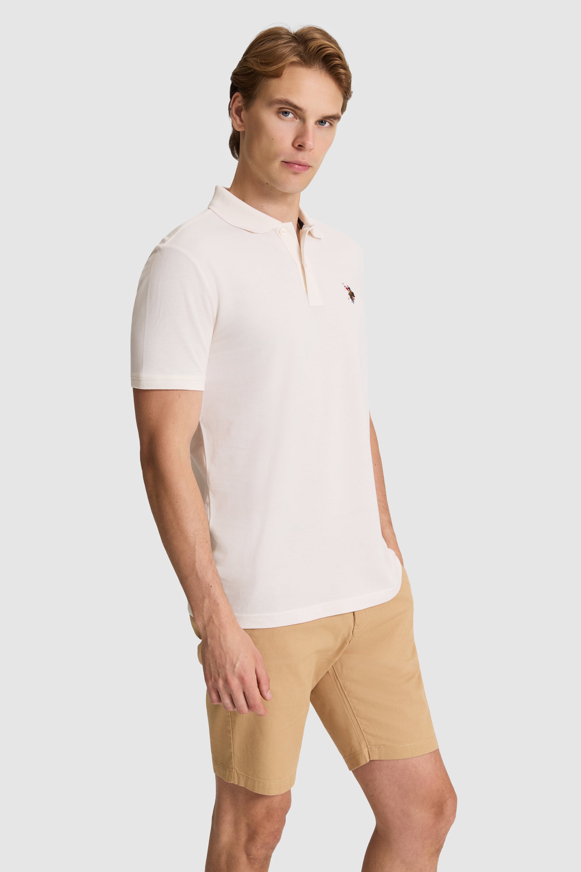 پولوشرت سفید رگولار مردانه یو اس پولو | US POLO ASSN