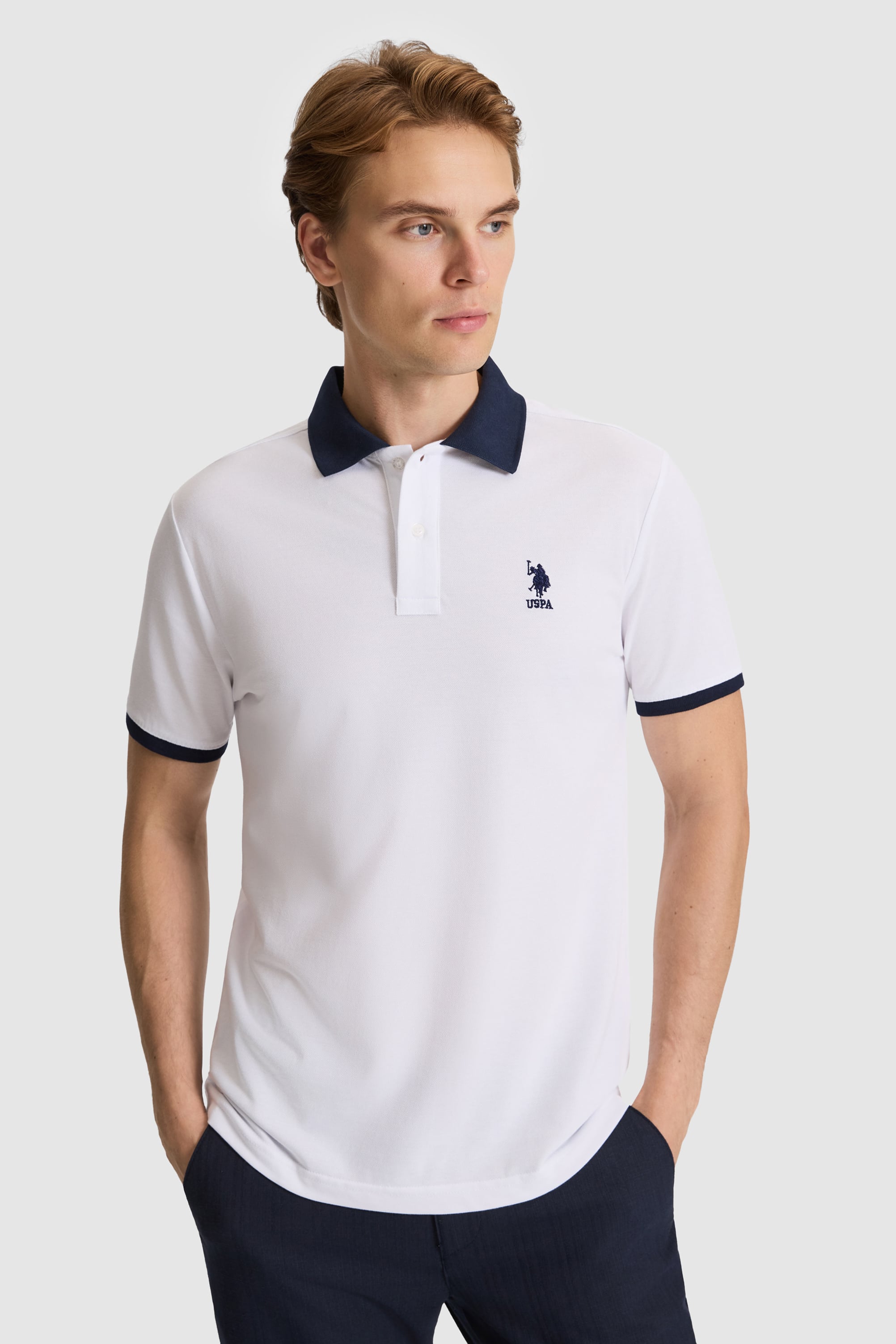 پولوشرت سفید رگولار مردانه یو اس پولو | US POLO ASSN
