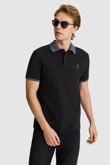 پولوشرت  سیاه  رگولار  مردانه یو اس پولو | US POLO ASSN
