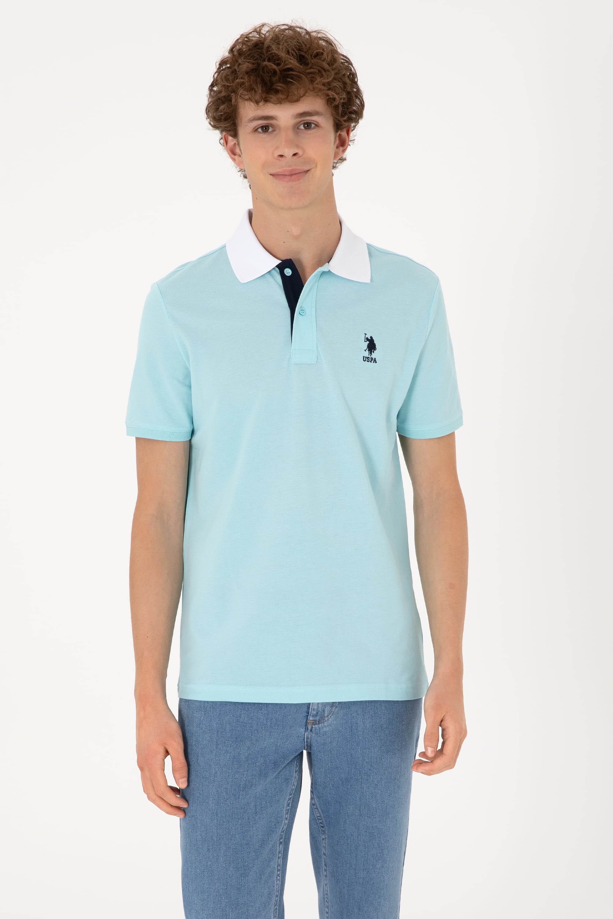 پولوشرت یقه پولو نیلی رگولار مردانه یو اس پولو | US POLO ASSN