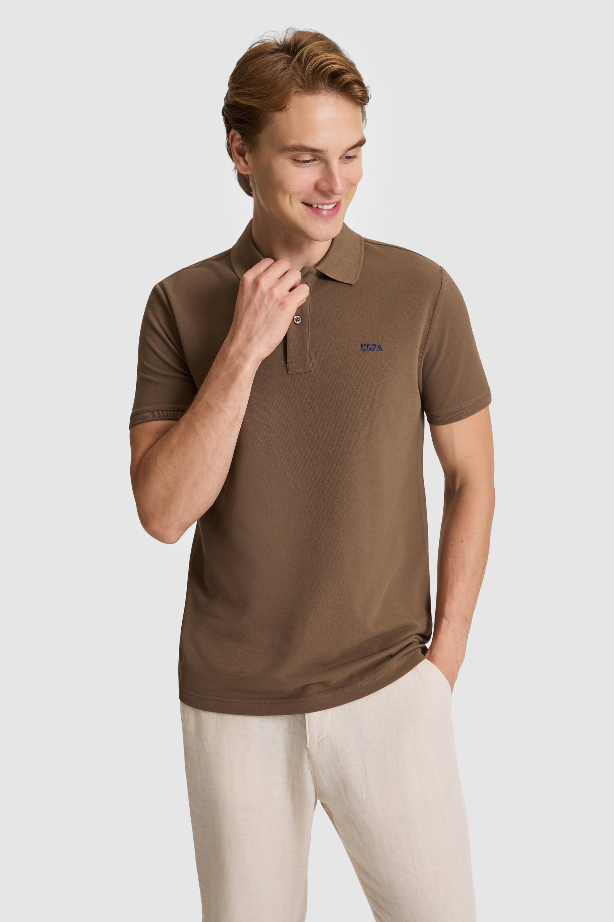پولوشرت قهوه ای رگولار مردانه یو اس پولو | US POLO ASSN